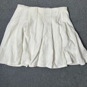 Monteau Pleated Skirt Off White Womens Size Small Skater NWT